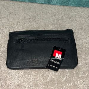 mundi  huge black leather wallet